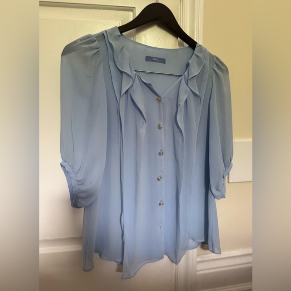 ROEM Tops - ROEM Soft Blue Button-Up Blouse (S)